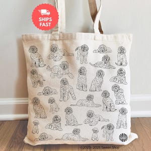 Labradoodle Tote Bag gift for her under 30 for dog mom dog dad dog lover Fathers day gift for grandpa gift cute summer tote bag for beach