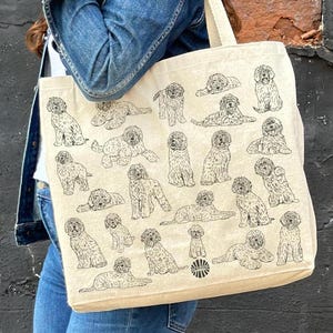 Labradoodle Canvas Large Tote Bag gift for dog mom dog dad dog lover labradoodle Mothers day gift for friend labradoodle puppy gift coworker