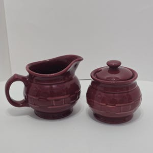 Longaberger Woven Traditions Creamer & Sugar Bowl Set Paprika Pottery