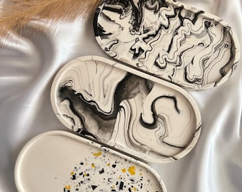 Vassoio Jesmonite: sottobicchiere decorativo in marmo terrazzo