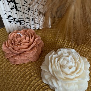 Bougie décorative décorative en cire de soja pivoine | Décoration d&#39;intérieur | Idée cadeau fait main | Cadeau d&#39;anniversaire de mariage