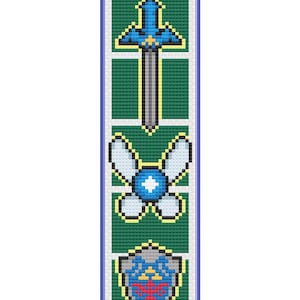 8-Bit Zelda Cross Stitch Bookmark Pattern