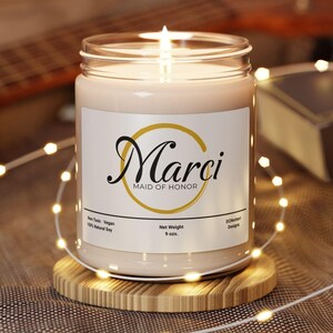 Custom Maid of Honor Candles, Bridesmaid Proposal Candle, Bridesmaid Gifts, Candle for Jr Bridesmaid Gift, 9oz Candle, Bridesmaid Candle