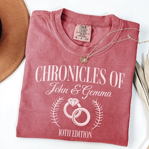 Custom Wedding Anniversary Shirts For Book Lover Couples, Personalized Matching Anniversary Shirts, Milestone Anniversary Gift, Couple Gift