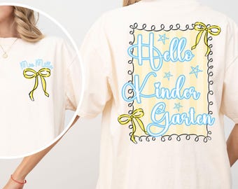 Comfort Colors Kindergarten Teacher Shirt, Kindergarten TShirt, Elementary School, Back To School, First Day Of Kindergarten, Teacher Team