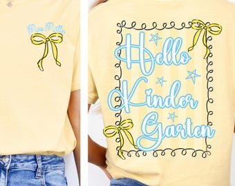 Comfort Colors Kindergarten Teacher Shirt, Kindergarten TShirt, Elementary School, Back To School, First Day Of Kindergarten, Teacher Team