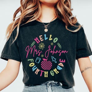 Comfort Colors Fourth Grade Teacher Shirt, Fourth Grade Shirt Custom Fourth Grade Tshirt 4th Grade Team Personalized Teacher 4th Grade Shirt