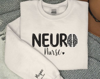 Custom Neuro Nurse sweatshirt, Personalized Brain Anatomy Sweater, Neurology student Grad gift, Neuro Psych ICU, Neurologist Medical School
