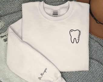 Custom Dentist Heart Sweatshirt, Personalized Dental Valentine's Day Sweater, Valentine gift For Dentist, Dental Assistant, Dental Hygienist