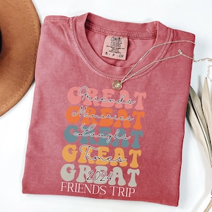 Custom Girls Trip, Personalized Friends Vacation T Shirt 2024 Gift,Custom Destination Matching Tee,Friends Travel Outfit,Friends Squad shirt