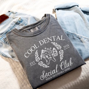 Custom Dentist Social Club Shirt, Personalized Dental Office Shirt, Gift for Dentist, Dental Assistant, Dental Hygienist Graduation Gift