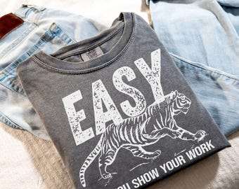 Funny Math Teacher Shirt, Gift For Math Teacher, Teacher Appreciation Gift, Gift For Mathematician, School Math Lover Tees,Easy Tiger Tshirt