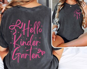 Comfort Colors Kindergarten Teacher Shirt, Kindergarten TShirt, Elementary School, Back To School, First Day Of Kindergarten, Teacher Team