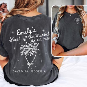 Custom Fresh Off the Market Bachelorette Party Shirts, Floral Bachelorette Party, Personalized Garden Party Bach, Wildflower Bridal Party