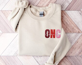 Custom Embroidery Oncology Sweatshirt, Oncology Nurse Sweater, Oncology Nursing Gift, Fight Cancer Gift , Graduate Student,Future Oncologist