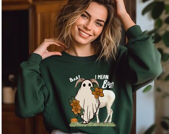 Funny Halloween goat sweatshirt, Halloween goat lover, Boo animal sweatshirt, farm Halloween sweater, spooky goat sweater, Fall animal lover