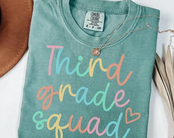 Comfort Colors Third Grade Teacher Shirt, Third Grade Shirt Custom Third Grade Tshirt 3rd Grade Team Personalized Teacher 3rd Grade Shirt