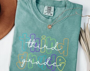 Comfort Colors Third Grade Teacher Shirt, Third Grade Shirt Custom Third Grade Tshirt 3rd Grade Team Personalized Teacher 3rd Grade Shirt