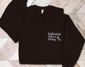 Custom Embroidery Infusion Nurse Sweatshirt, Oncology Nurse Sweater, Future Oncology Nursing Gift, Fight Cancer Gift , Graduate Student