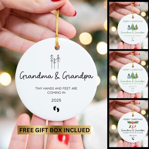 Custom Promoted to Grandparents Ornament, Christmas Ornament, Pregnancy Announcement, Reveal to Grandparents, New Baby Announcement Ornament