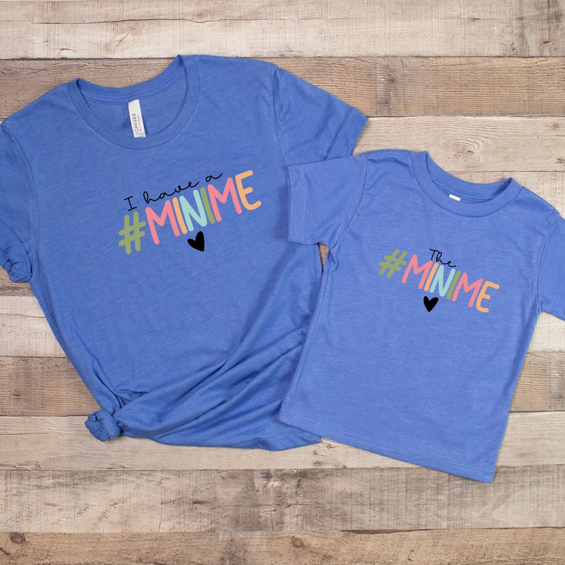 Mummy and me Matching Set, Funny Mini me Shirt, New Grandma Gift, Grandmas Buddy Matching Outfit, Gigi and me, Mama Mini tshirt Blue