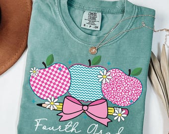 Comfort Colors Fourth Grade Teacher Shirt, Fourth Grade Shirt Custom Fourth Grade Tshirt 4th Grade Team Personalized Teacher 4th Grade Shirt