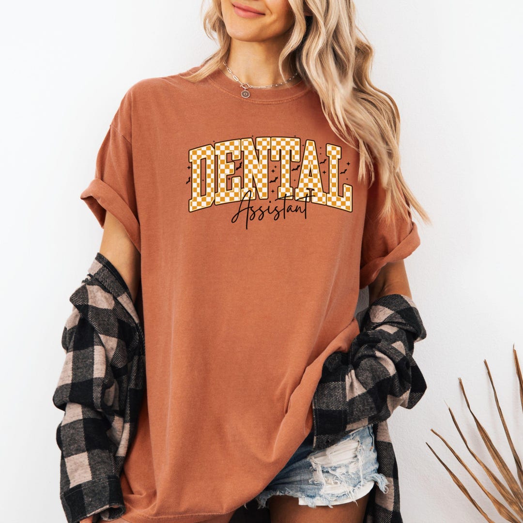 Checkered Tooth Dental Halloween Comfort Colors Shirt, Dental Hygienist ...