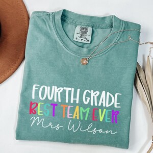 Comfort Colors Fourth Grade Teacher Shirt, Fourth Grade Shirt Custom Fourth Grade Tshirt 4th Grade Team Personalized Teacher 4th Grade Shirt