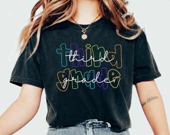 Comfort Colors Third Grade Teacher Shirt, Third Grade Shirt Custom Third Grade Tshirt 3rd Grade Team Personalized Teacher 3rd Grade Shirt