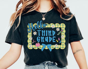 Comfort Colors Third Grade Teacher Shirt, Third Grade Shirt Custom Third Grade Tshirt 3rd Grade Team Personalized Teacher 3rd Grade Shirt