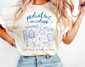 Pediatric Oncology Nurse Shirt, PEDS ONC Nurse T-shirt, Pediatric Oncology Hematology Nurse Gift, Nurse Appreciation Gift, Peds Doodle shirt