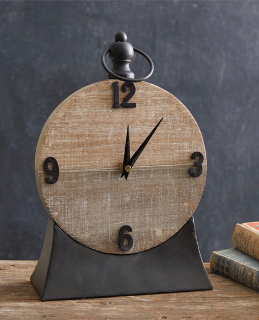 Distressed Metal Clock Farmhouse Style Etsy