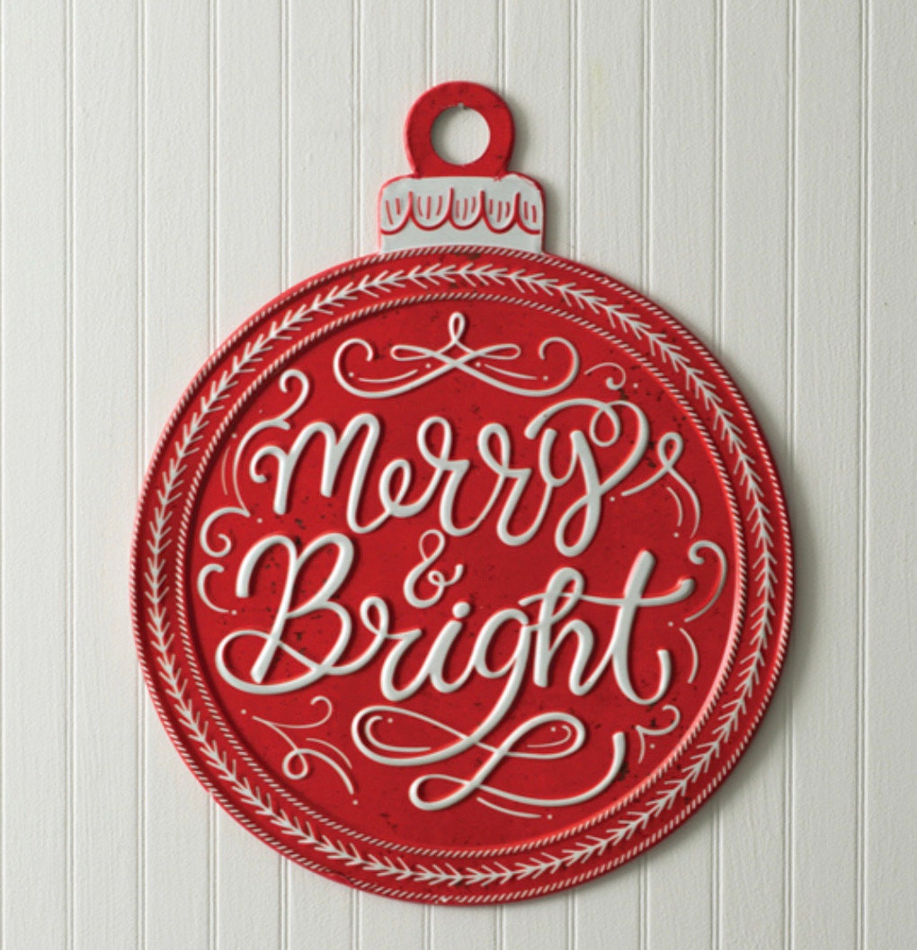 Merry & Bright Ornament Wall Decor Etsy