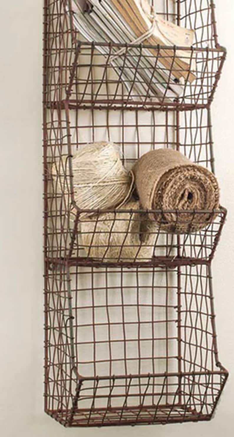 3 Basket Wall Organizer Etsy