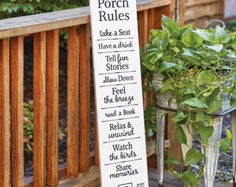 Porch Rules Wooden Sign