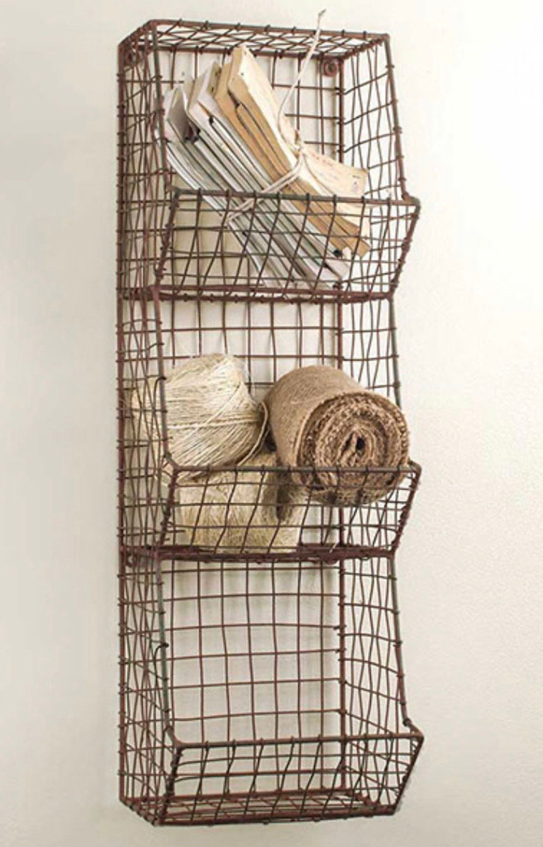 3 Basket Wall Organizer Etsy