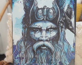 ODIN Nordic God Print sobre tablero rígido 30 cm X 40 cm