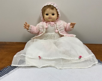 Vintage 1965 Effanbee Baby Doll 9500 L with Original Hand Made Outfit