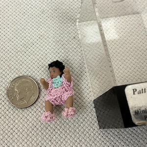Artisan Miniature 1” Porcelain Black Doll for Doll House - Patti and Aubrey Lloyd