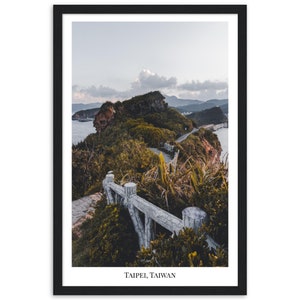 Taipei, Taiwan - Poster with wooden frame