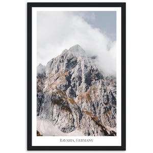 Bavarian Mountains, Germany - Poster with wooden frame