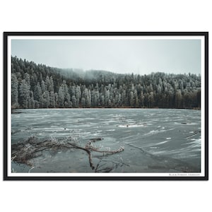Black Forest Mummelsee Winter, Germany - Poster with different wooden frames