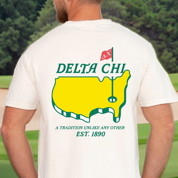 Delta Chi Fraternity Tshirt | Golf Inspired Delta Chi Fraternity Shirt | Soft Heavyweight Comfort Colors Fraternity Tshirt Gift