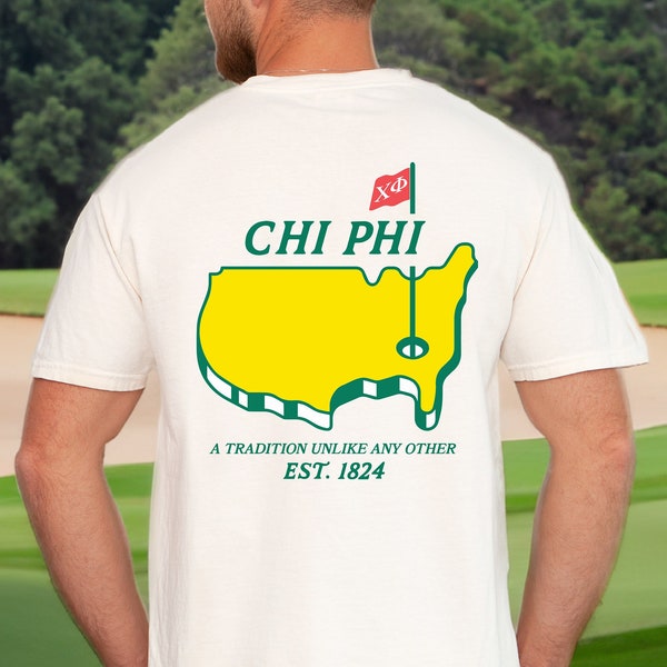 Chi Phi Fraternity Tshirt | Golf Inspired Chi Phi Fraternity Shirt | Soft Heavyweight Comfort Colors Fraternity Tshirt Gift