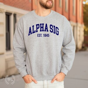 Alpha Sigma Phi Fraternity College Comfy Soft Crewneck Sweatshirt | Alpha Sigma Fraternity Greek Life Sweatshirt | Alpha Sig Sweatshirt Gift
