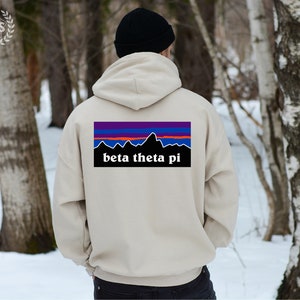 Beta Theta Pi Fraternity Hoodie Sweatshirt | Outdoors Inspired Beta Fraternity Hoodie | Soft Comfy Greek Life Fraternity Sweatshirt