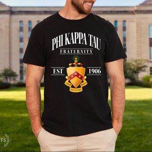 Phi Kappa Tau Fraternity College Comfy Soft Heavyweight Quality T-shirt | Phi Tau Fraternity Greek Life Comfort Colors T-shirt Gift