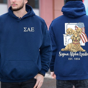 Sigma Alpha Epsilon Fraternity Hoodie Sweatshirt | Golden Retriever Cooler SAE Fraternity Hoodie | Soft Comfy Fraternity Sweatshirt Gift