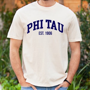 Phi Kappa Tau Fraternity College Comfy Soft Heavyweight T-shirt | Phi Tau Fraternity Greek Life Comfort Colors T-shirt Gift