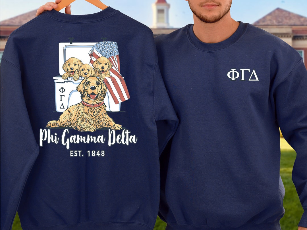 Phi Gamma Delta Fraternity Crewneck Sweatshirt | Golden Retriever ...